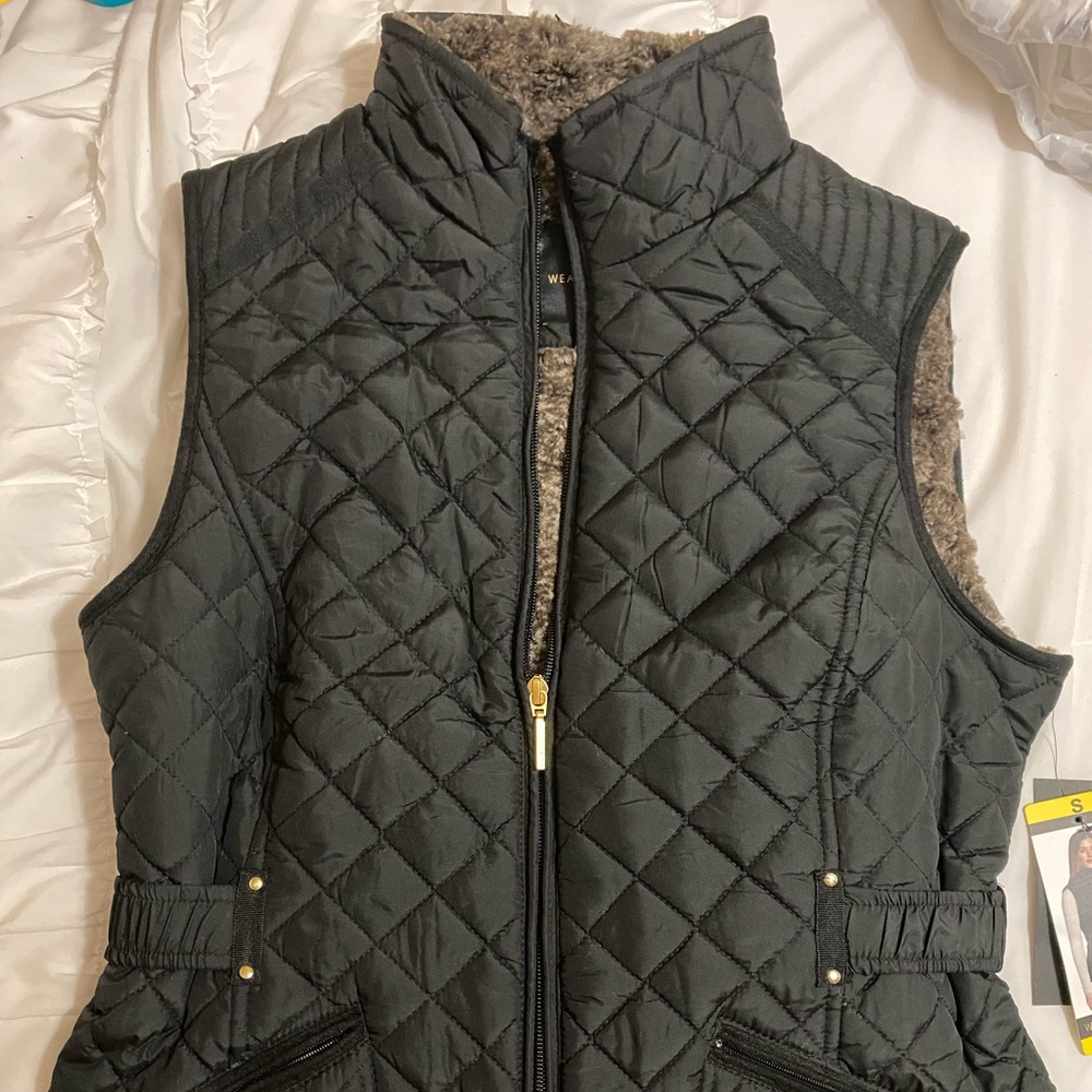 NWT Weatherproof faux fur vest